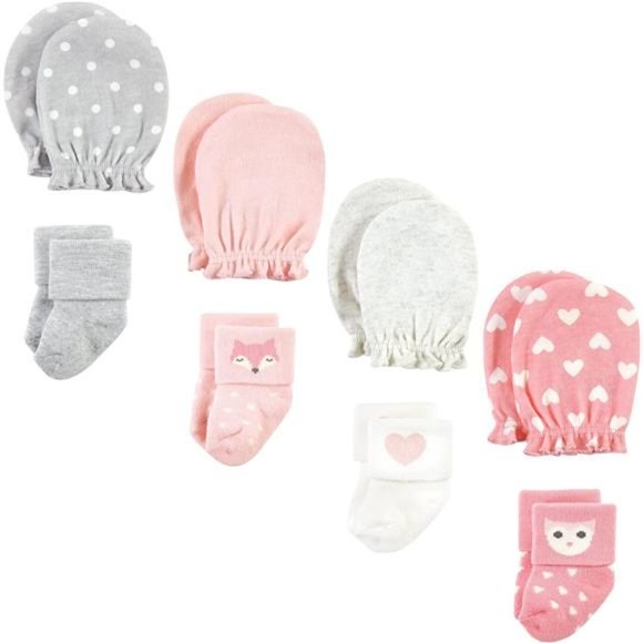 Hudson Baby unisex-baby Socks and Mittens Set